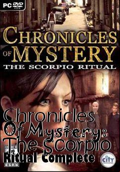 Box art for Chronicles Of Mystery: The Scorpio Ritual